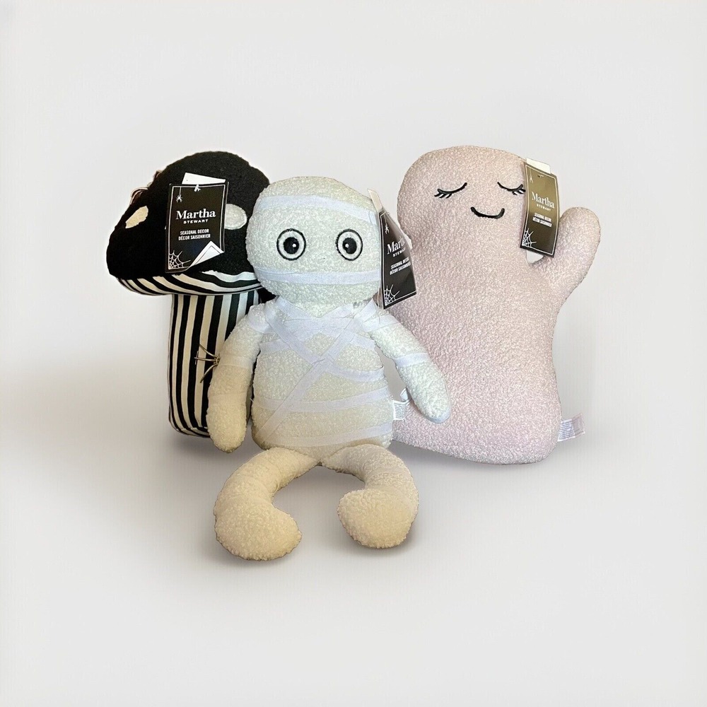 New Martha Stewart 2024 Halloween - ghost, mummy,‎ mushroom Plush Decor